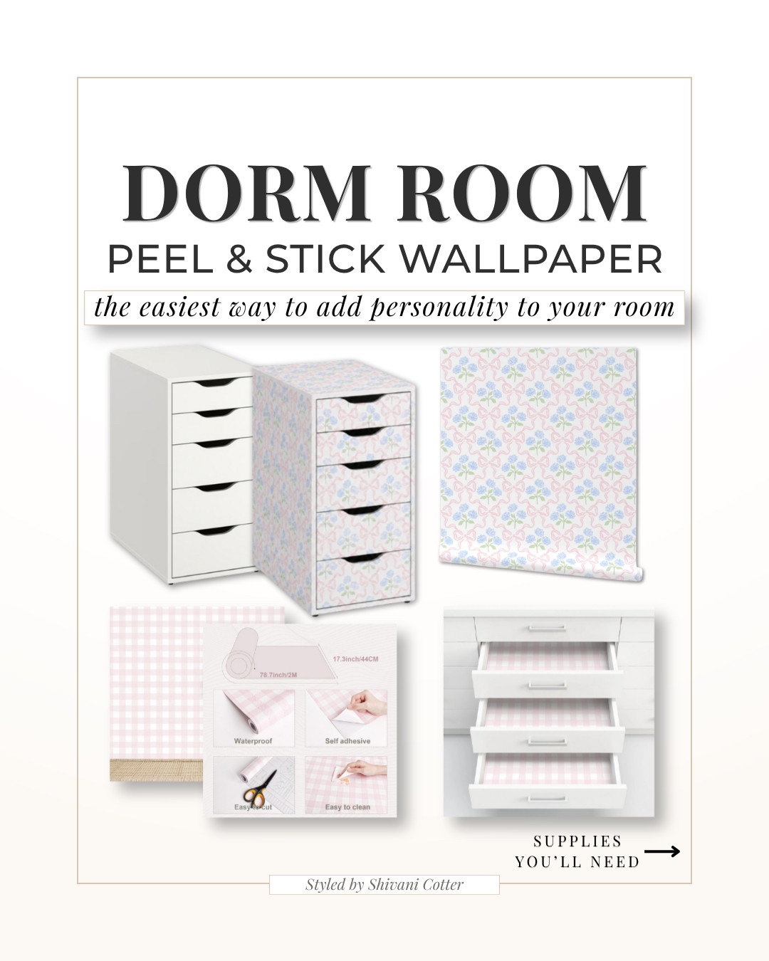 I’m a huge fan of peel and stick wallpaper, especially for dorm rooms and furniture since it’s so easy to get on and off, and the easiest way to add personality to any space!

Whether you’re looking to upgrade your space or need a home refresh, you’ll definitely want to check out this inexpensive option. 

Ways to Use Peel and Stick Wallpaper
• Accent walls
• Headboard alternative behind the bed
• Furniture backs like bookcases and shelves
• Drawer liners in dressers or nightstands
• Desk or tabletop covers
• Closet back walls or interiors
• Corners, alcoves, and niches
• Ceilings for added interest
• Stair risers
• Bathroom accent walls
• Kitchen backsplash or coffee bar wall
• Cabinet fronts or door panels
• Inside closet or room doors
• Framed wall panels or DIY wall art
• Kids rooms and dorm spaces
• Seasonal or temporary decor swaps

Refresh your space without committing to anything permanent. 

 #wallpaper #dormhack #homerefresh

#LTKHome