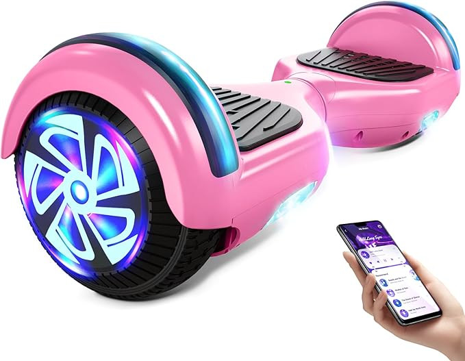 Scooter with Bluetooth Corlorful LED Lights, 6.5" Wheels, Dual 300W Motor Scooter for Kids Girls ... | Amazon (US)