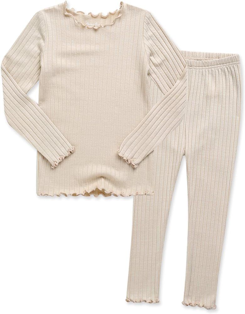 VAENAIT BABY 12M-12Y Kids Unisex Girls & Boys Soft Comfy Modal Tencel Shirring Solid Sleepwear Pajam | Amazon (US)
