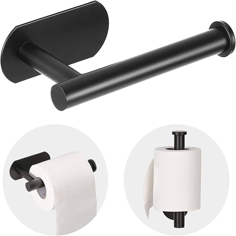 Toilet Paper Holder - Self Adhesive Toilet Paper Holder Wall Mount for Bathroom, SUS 304 Stainles... | Amazon (US)