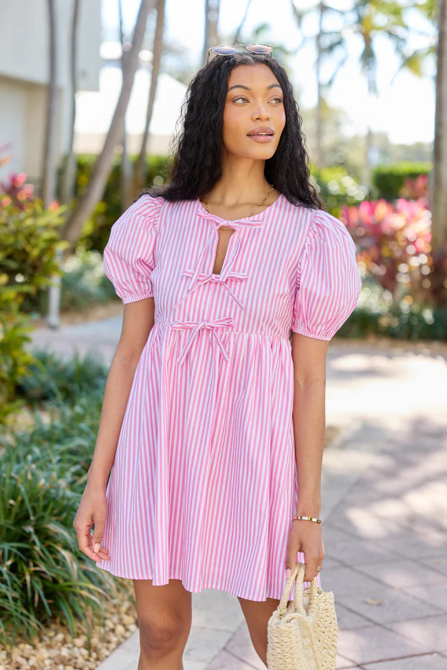 Fern Pink Striped Dress | Pink Lily
