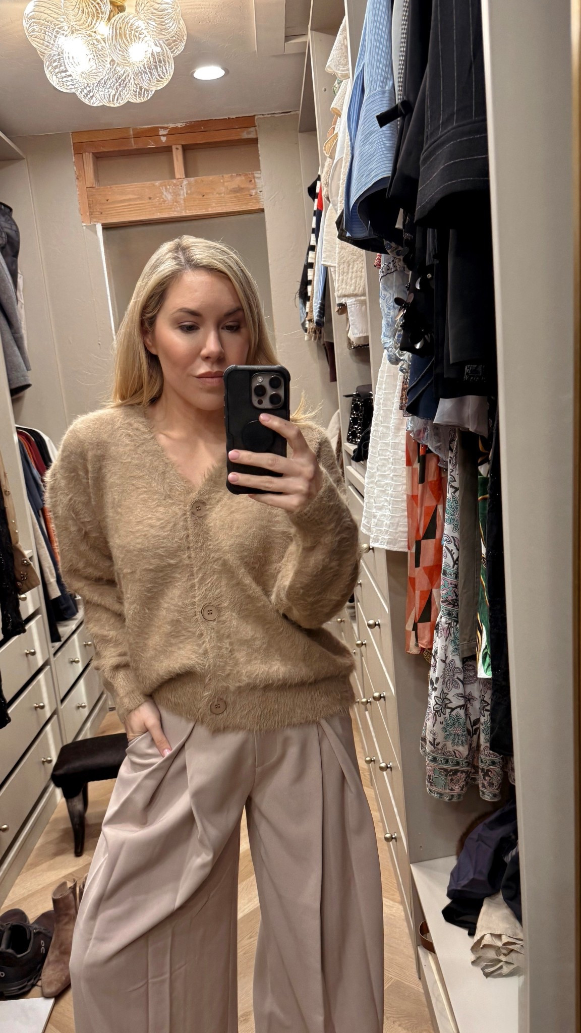 Sharing a high/low look 
Amazon 
Pleated pants 

#LTKSeasonal #LTKFindsUnder50 #LTKHoliday