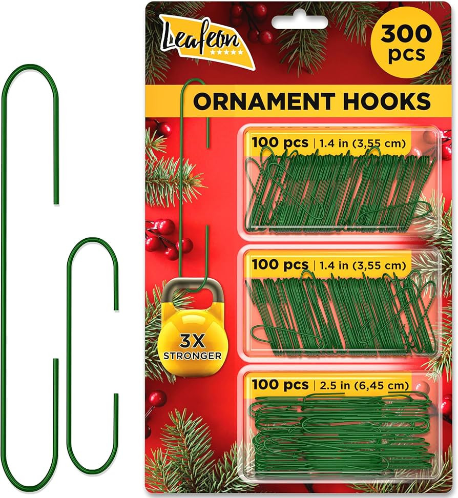 Leafeon 300 Pack Christmas Ornament Hooks for Christmas Tree Decoration – The Best Holiday Orna... | Amazon (US)