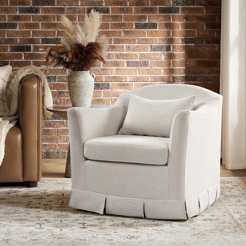 Dalsanto Modern Farmhouse Slipcovered Swivel Armchair | Wayfair North America