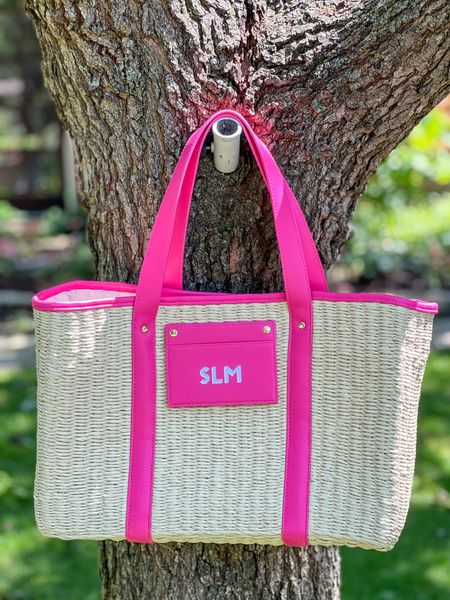 The cutest straw beach tote! Personalized or not, your choice! 
I love that the card case in the front is removable! 

Also comes in navy, white and mint green.

#LTKTravel #LTKSeasonal #LTKItBag