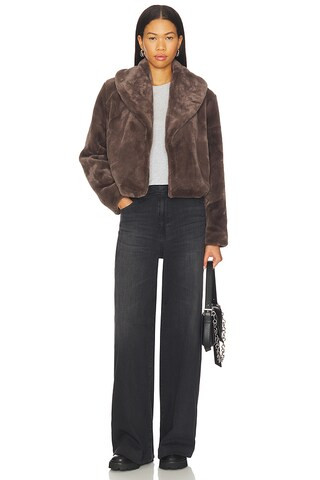 Cropped Faux Fur Coat in Full Steam | Revolve Clothing (Global)