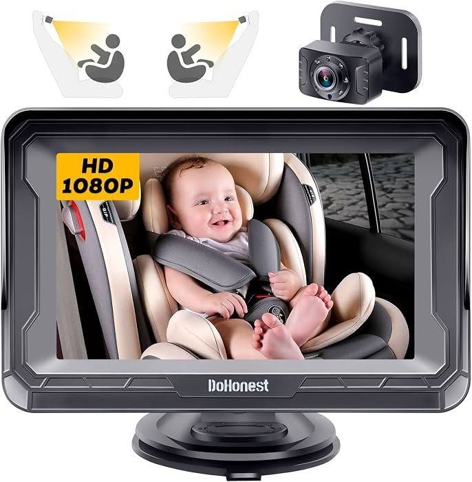 DoHonest Baby Car Camera HD 1080P - Rear-Facing Car Baby Monitor with Night Vision, Adjustable Vi... | Amazon (US)