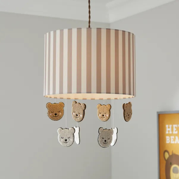 Teddy Stripe Easy Fit Mobile Lamp Shade | Dunelm