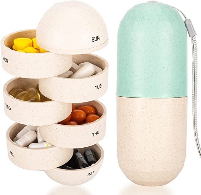 Cute Pill Organizer 7 Day, Weekly Pill Cases Box Waterproof MoistureProof,Travel Weekly Pill Box ... | Amazon (US)