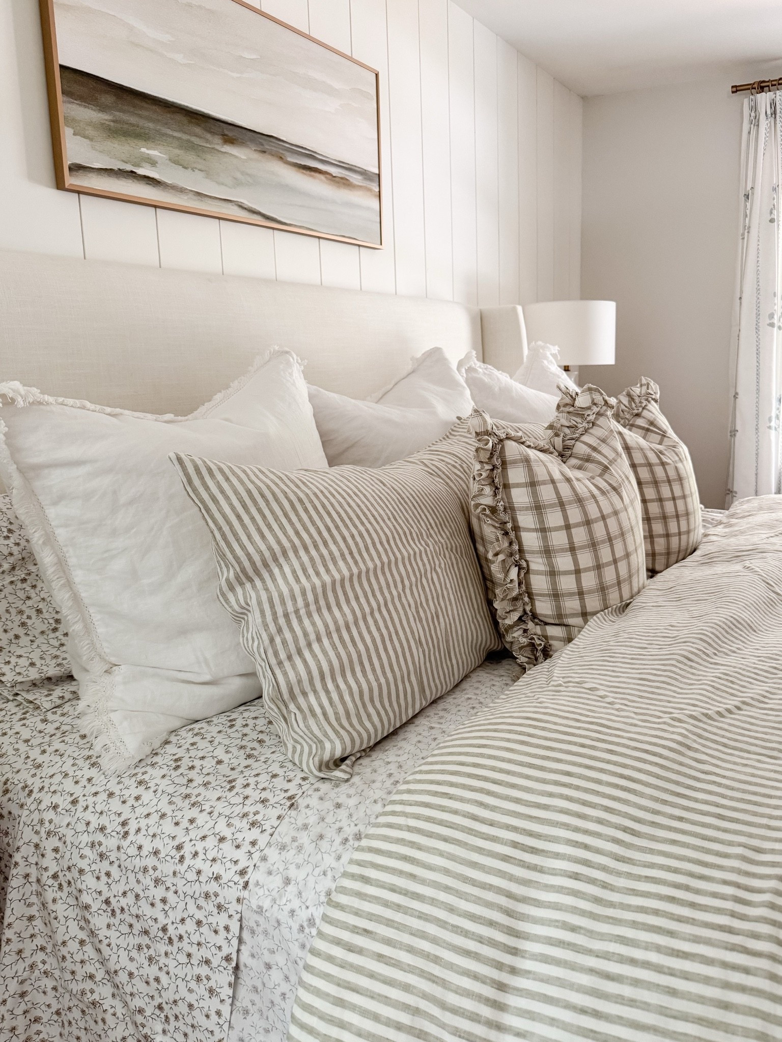 A cozy and welcoming coastal bedroom 🤍 This bedding has the prettiest striped  pattern—and it’s such a great price point! It comes in several color options and washes well.

#LTKHome