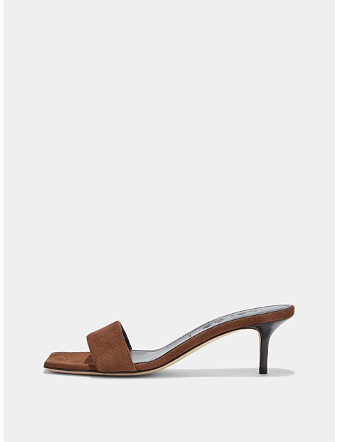 Aeyde Ilvy Suede Mule Sandal Heel | David Jones | David Jones (Australia & New Zealand)