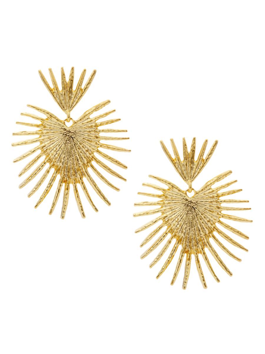 Large Fan 22K Gold-Plated Drop Earrings | Saks Fifth Avenue
