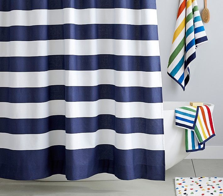 Rugby Shower Curtain | Pottery Barn Kids