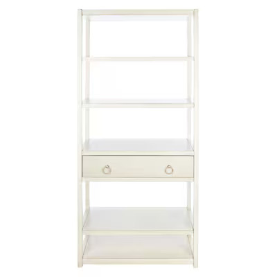Shop Safavieh Safavieh Johni Antique White Wood 5-Shelf Bookcase (32-in W x 70-in H x 18-in D) | Lowe's