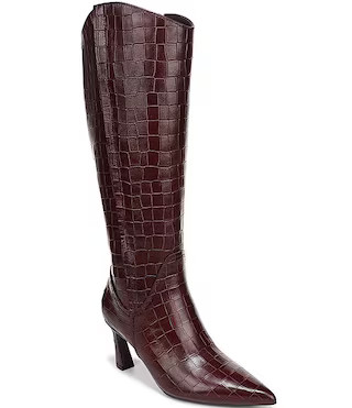 Emily Croco Embossed Leather Dress Boots | Dillard's