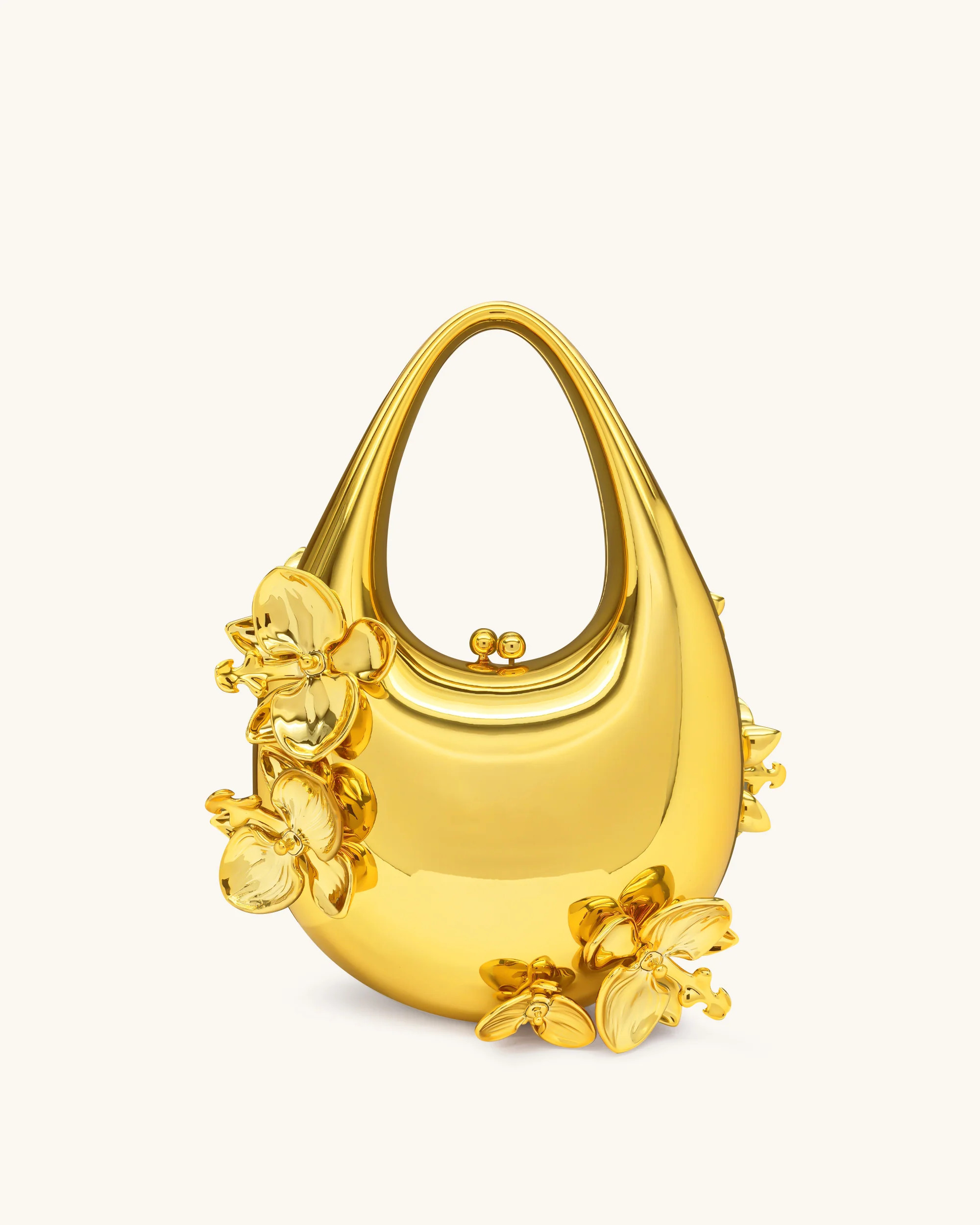 Lydia Floral Embellished Handbag - Gold | JW PEI US