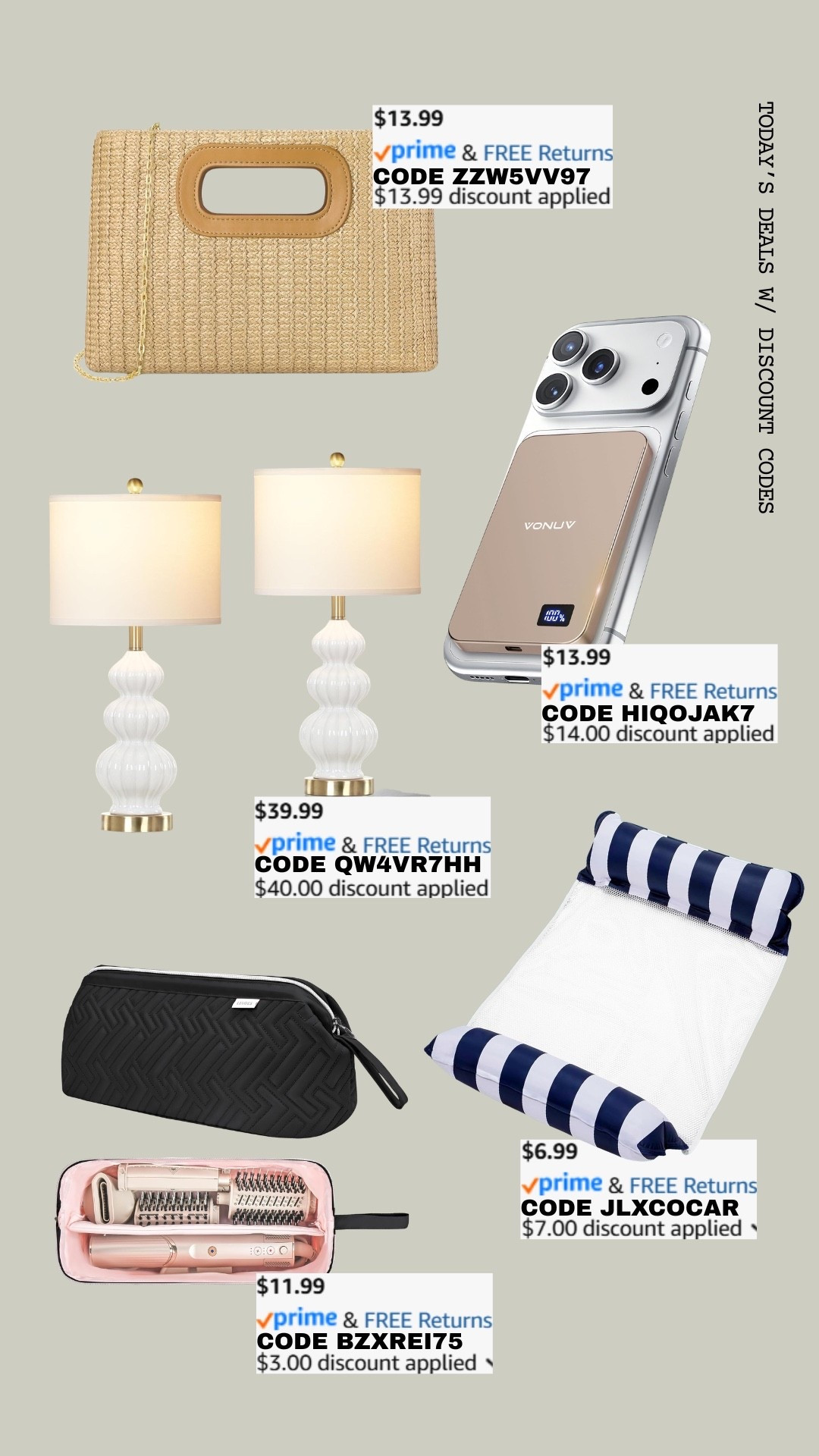 PROMO CODE DEALS ON AMAZON!

Promo codes are entered are on the check out screen where you select payment method. 

Codes & coupons only work for a limited time! If you get an error, it may have maxed the color/size you selected.. so try another one. Sometimes it helps to check out one item at a time! 

SCREENSHOT TO EASILY COPY/PASTE PROMO CODE AT CHECKOUT! 

#affordablestyle #amazonstyle #amazondeals #everydayoutfits #ltksalealert #dailydeals 
