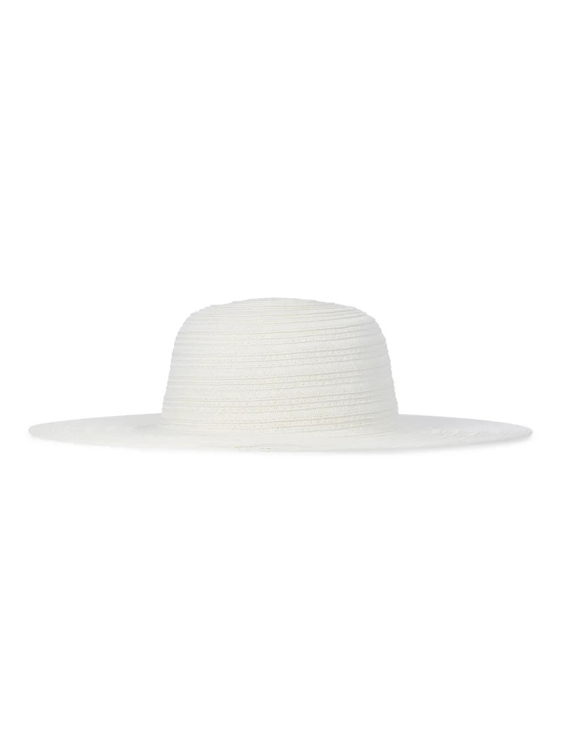 Time and Tru Women's White Solid Floppy Hat | Walmart (US)