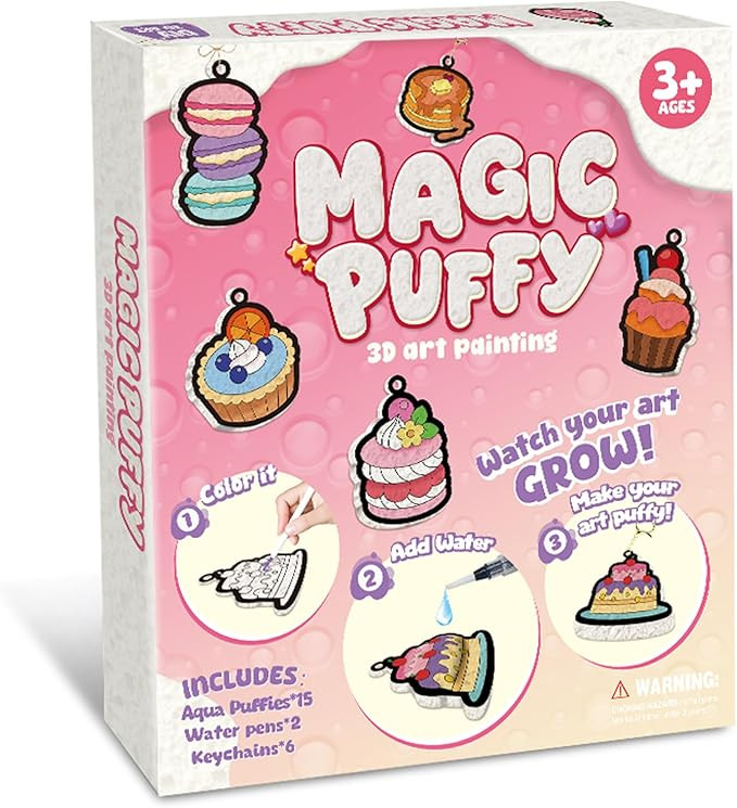 MZYTOZA 3D Art Craft Aqua Magic Puffs Paint Kit - Magic Foam Texture Painting Kit, 15 Mess-Free P... | Amazon (US)