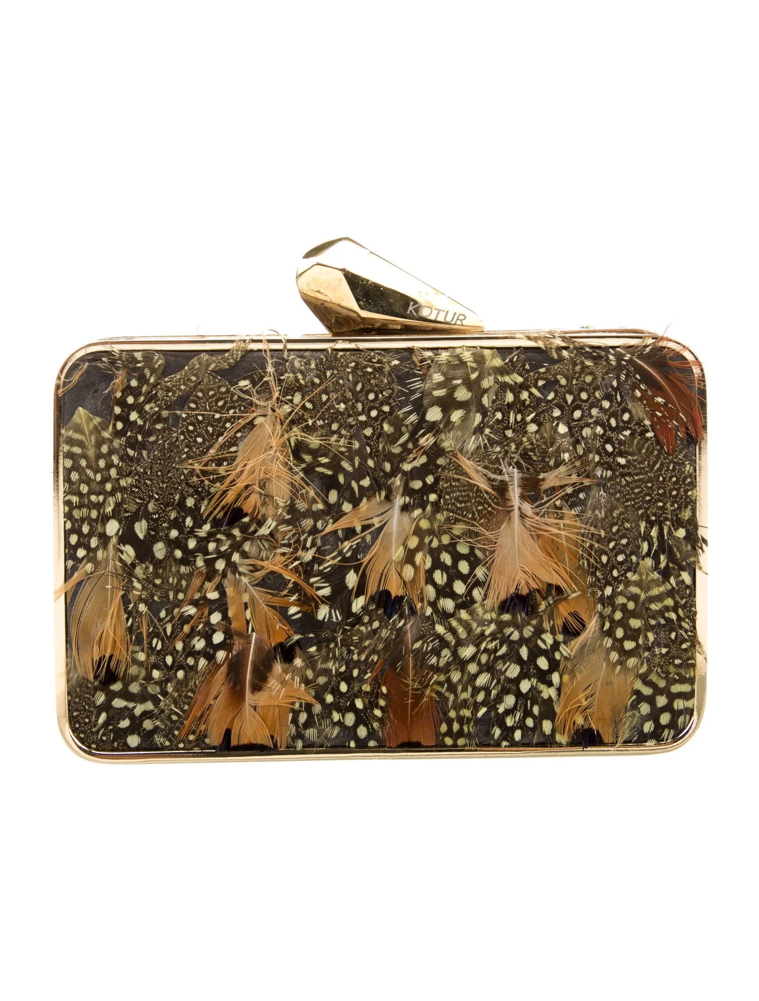 Patterned Leather-Trim Clutch | The RealReal