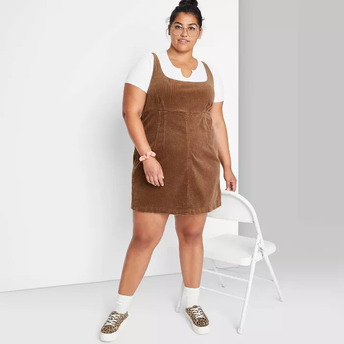 Women's Cord Fitted Pinafore Dress - Wild Fable™ | Target