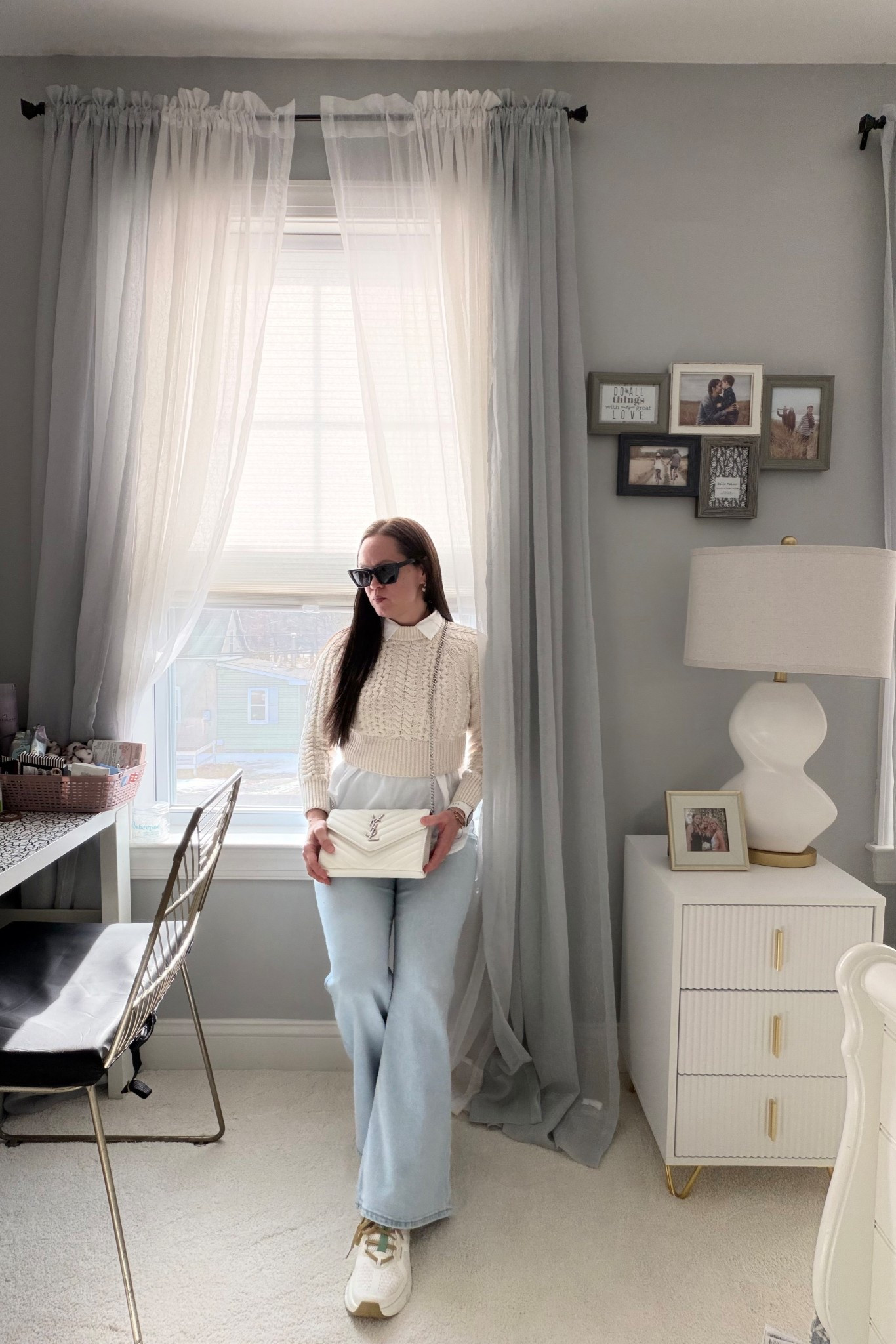 It’s a vibe! Soft neutrals and easy layers 🤍 This cozy knit over a crisp button-down paired with light-wash denim is one of my favorite everyday looks — polished but still comfortable. Finished with classic sneakers and a neutral bag for a timeless feel.

#LTKOver40 #LTKgrwm #LTKootd