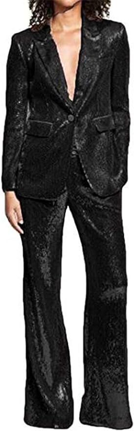Sequins Women Suits Set Blazer Ladies Wedding Tuxedos Party Wear Suits | Amazon (US)