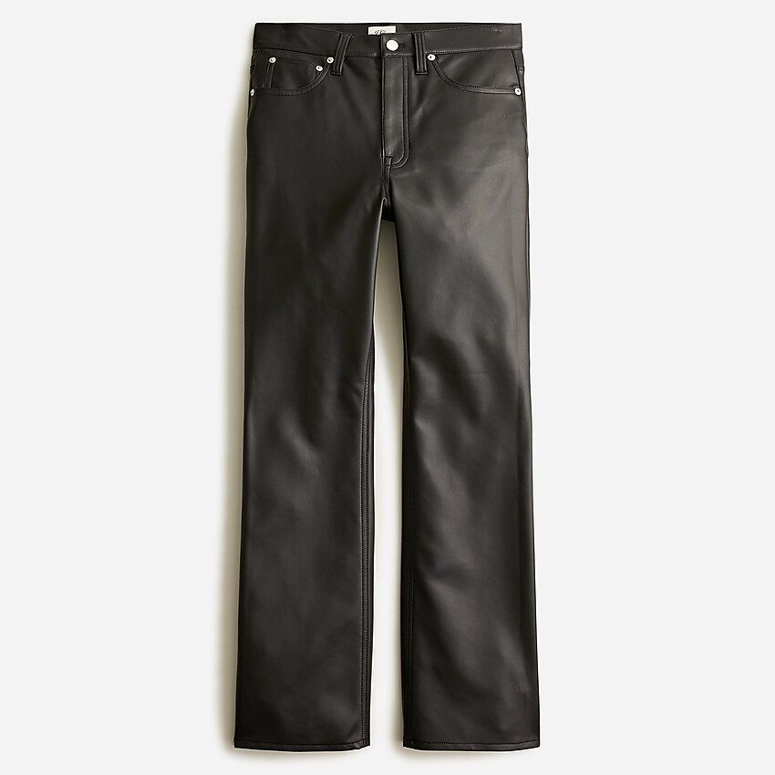 High-rise slim demi-boot pant in faux leather | J.Crew US