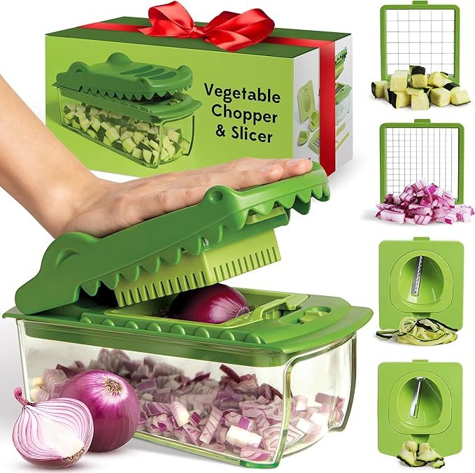 NEW!! Croc Chop by Fullstar X OTOTO, Vegetable Chopper, Food Chopper, Cool Kitchen Gadgets, Croco... | Amazon (US)