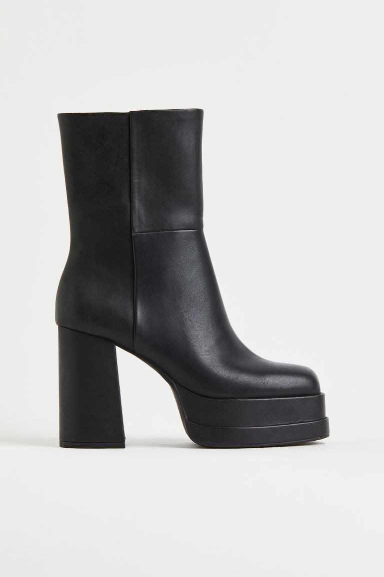 H & M - Bottines à plateau avec talon - Noir | H&M (FR, IT, ES, PT, BE)