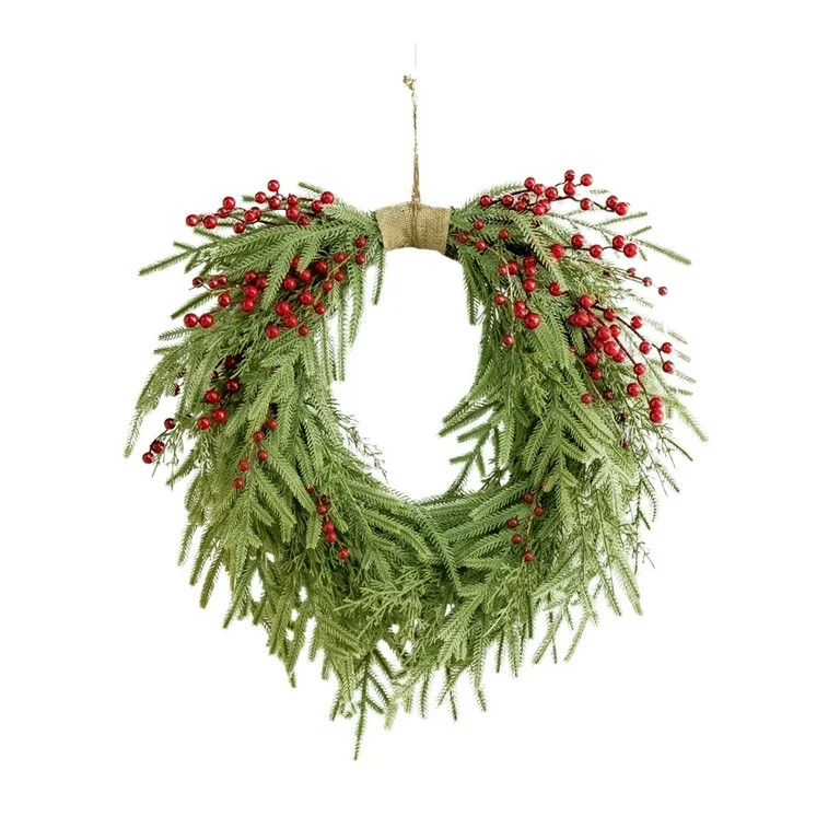 WEGFTDUOP Winter Wreaths For Front Door Large Christmas Wreath Artificial Green Wreath For Front ... | Walmart (US)