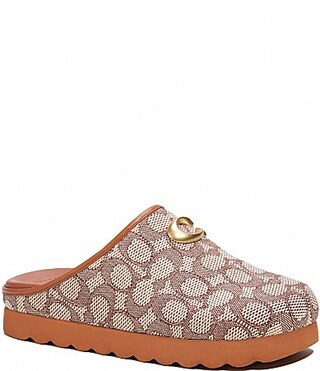 COACH Hadley Signature Logo Print Jacquard Clogs -  5 | Dillard's