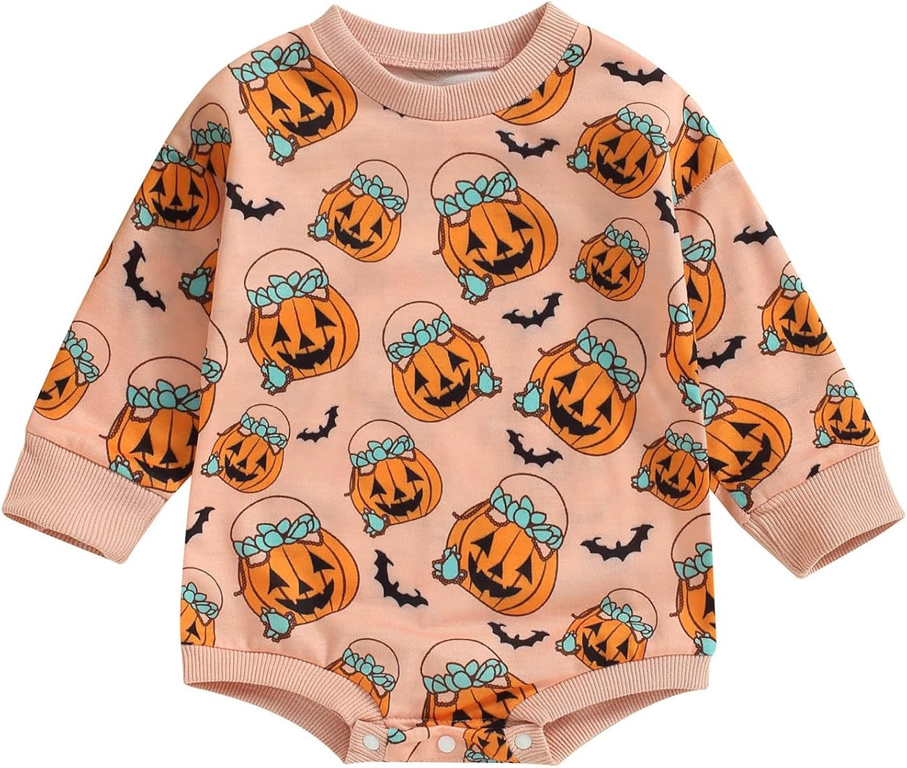 FOCUSNORM Halloween Newborn Baby Girl Outfit Toddler Ghost Pumpkin Sweatshirt Romper Long Sleeve ... | Amazon (US)