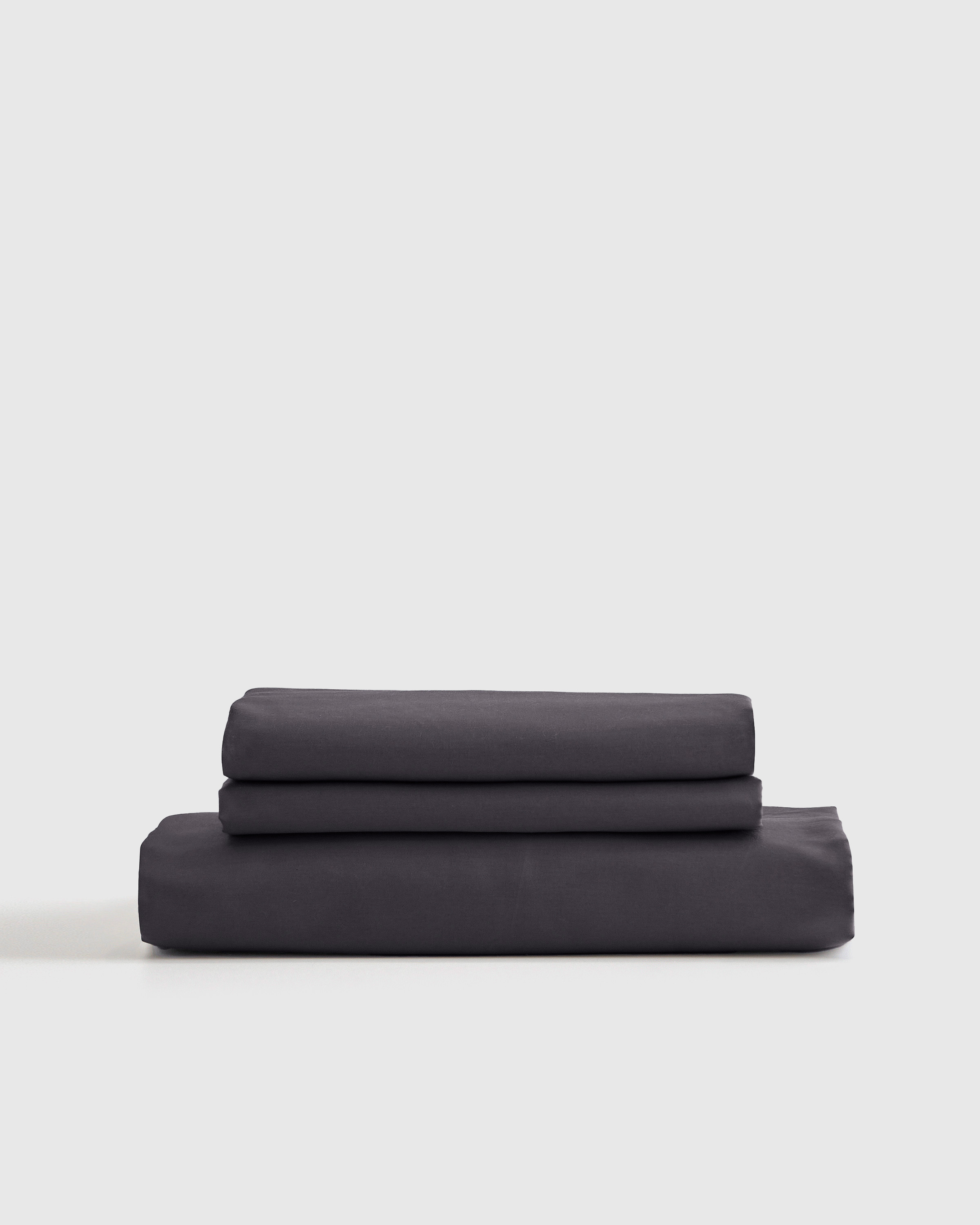 Quince | Luxury Organic Sateen Fitted Sheet Set in Graphite, Size Cal King, Cotton Sateen | Quince