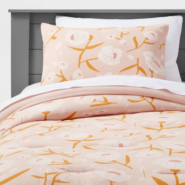 Floral Boho Cotton Comforter Set Rose - Pillowfort™ | Target