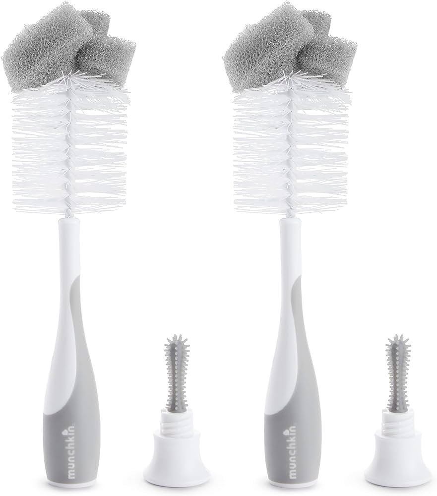 Munchkin® Sponge™ Bottle Brush, Grey, 2 Count (Pack of 1) | Amazon (US)