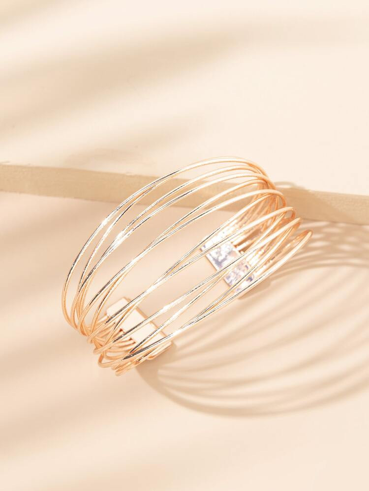 Minimalist Layered Cuff Bangle | SHEIN