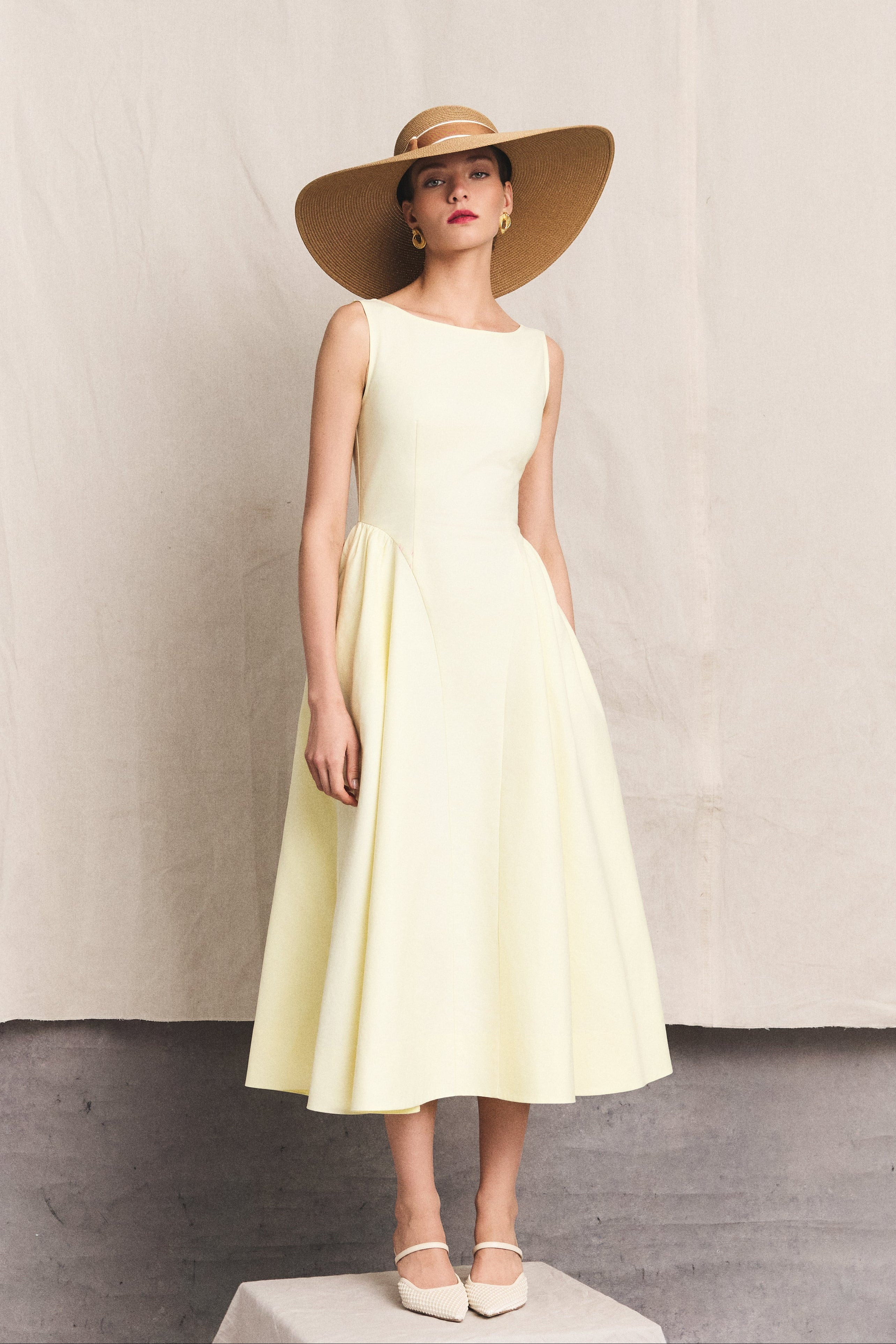 Chatsworth Woven Dress (Lemon) | Holland Cooper