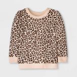 Grayson Mini Toddler Girls' Leopard Print Fleece Pullover Sweatshirt - Tan | Target