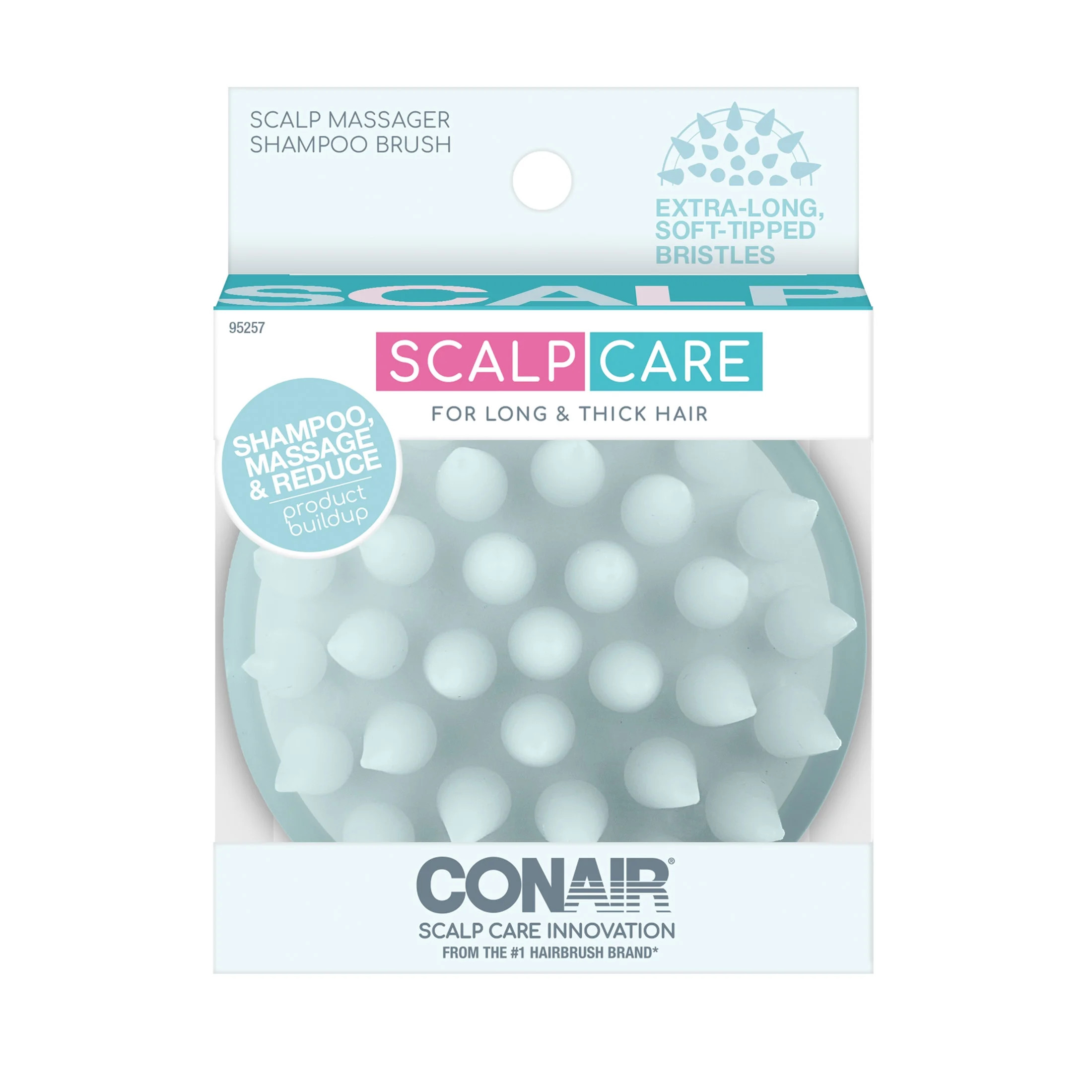 Conair Scalp Care Shampoo Scalp Massage Hair Brush, White | Walmart (US)