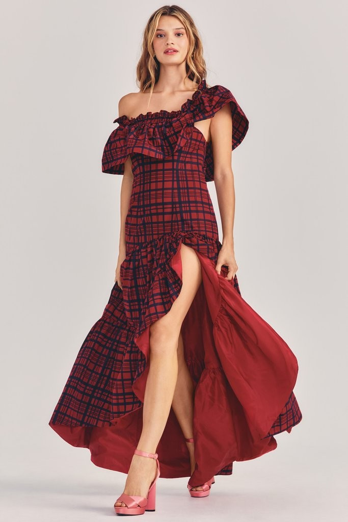 Martini Plaid Midi Dress | LOVESHACKFANCY