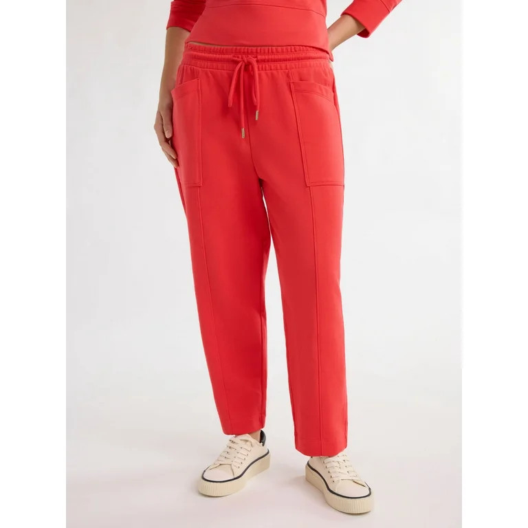 Free Assembly Women's and Women's Plus French Terry Cloth Sweatpants with Patch Pockets, 24.5" In... | Walmart (US)