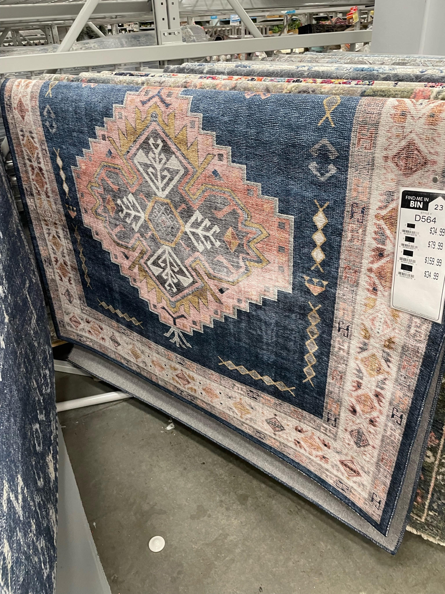 More At Home rugs I loved in store!! This blue and pink rug would be so pretty in a dining room!  The 8x10 is $159!  It also has a 2x7 runner for $34 and several other sizes.  Lots of bold patterns and colors.

#rug #home #diningroom 

#LTKhome