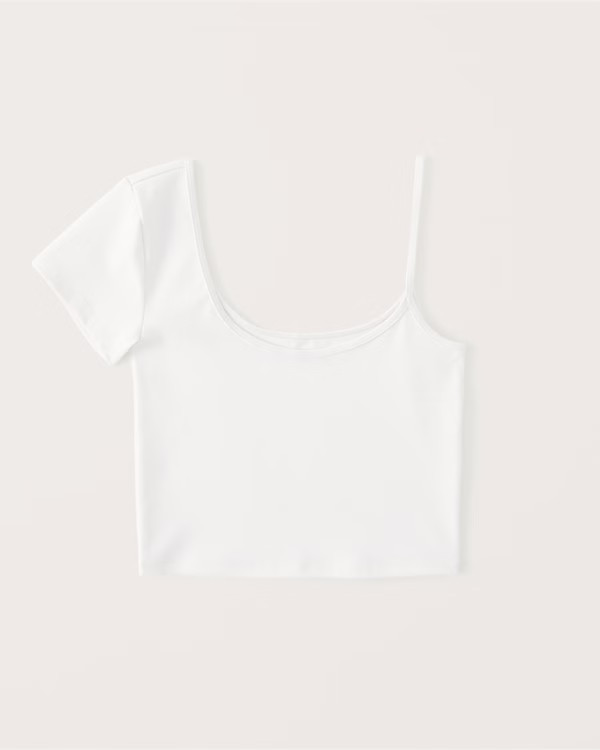Cropped Seamless Fabric One-Shoulder Top | Abercrombie & Fitch (US)