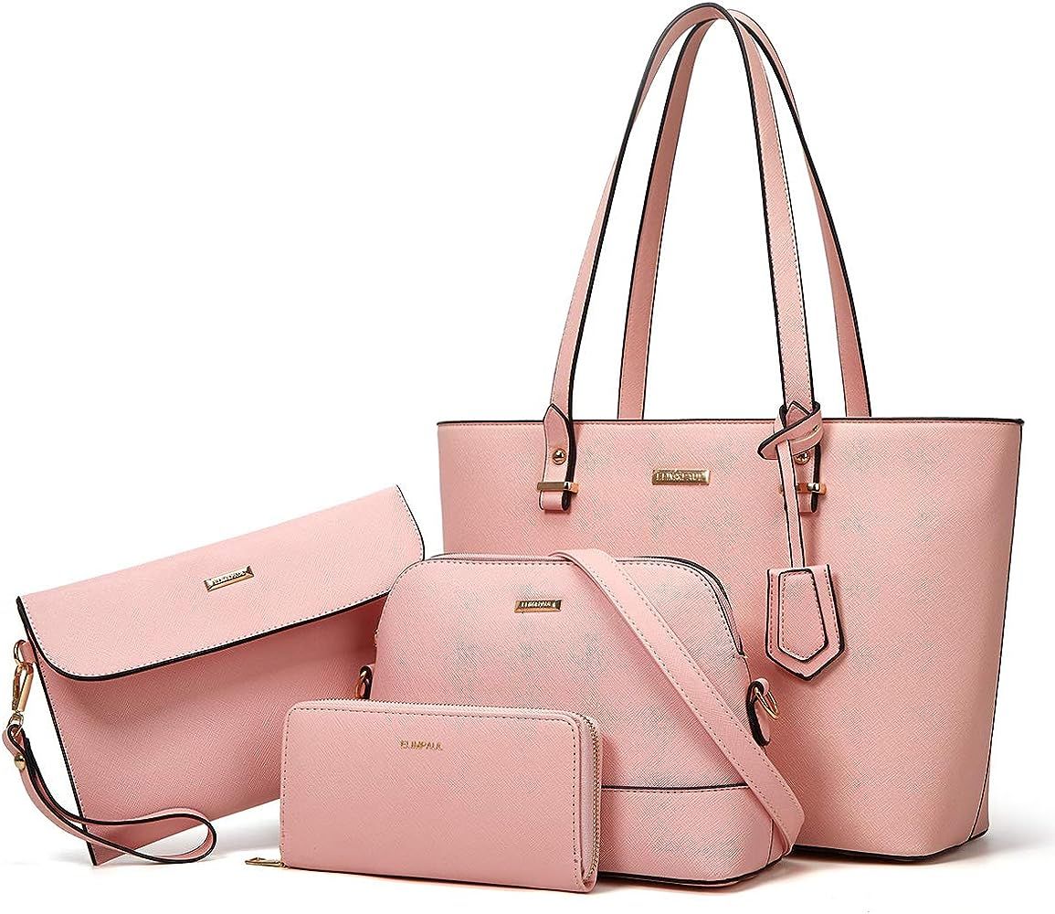 Women Fashion Handbags Wallet Tote Bag Shoulder Bag Top Handle Satchel Purse Set 4pcs | Amazon (US)