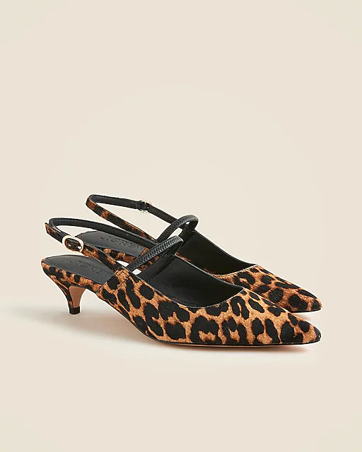 Robin slingback kitten heels in printed calf hair | J. Crew US