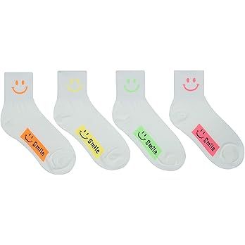 Mr.paik 3 to 5 pairs korean crew socks for womens [shiba inu gift, smiley face, smile,fun socks m... | Amazon (US)