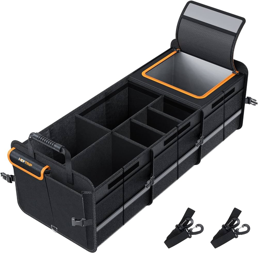 HEYTRIP Large Trunk Organizer With Built-in Leakproof Cooler Bag, 2 Tie-Down Straps, 4 Removable ... | Amazon (US)