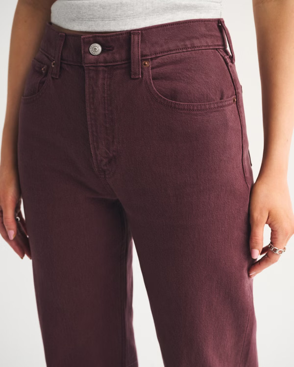 High Rise 90s Relaxed Burgundy Jean | Abercrombie & Fitch (US)