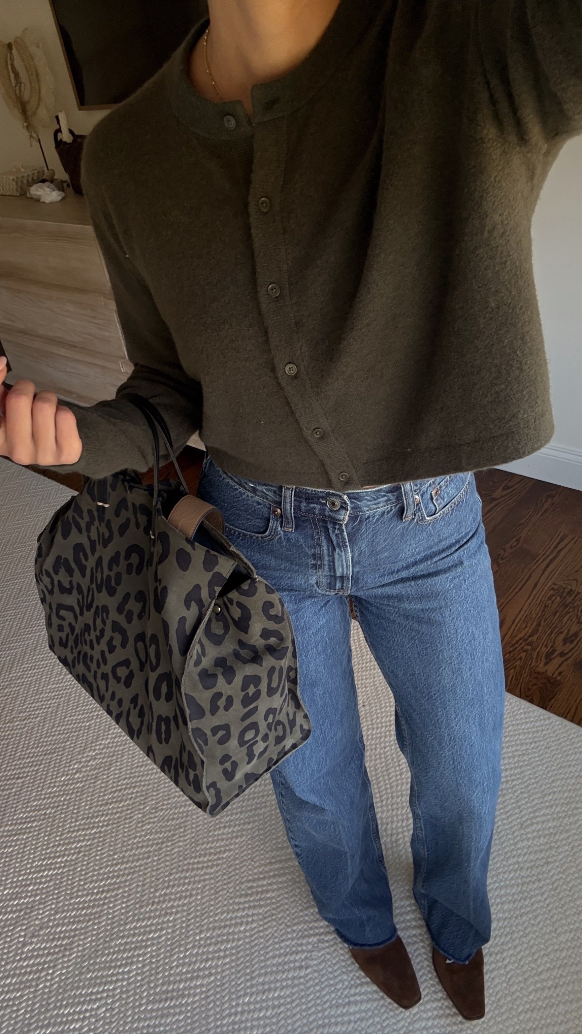 Outfit of the day wearing aritzia cardigan and Abercrombie jeans. Small in cardigan & 26 regular in jeans! 

#LTKSeasonal #LTKFindsUnder100 #LTKStyleTip